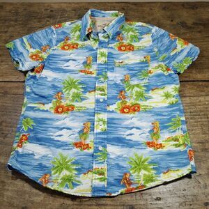 Hollister Sz XL Shirt Button Up Hawaii Vacation Pin Up Girls Short Sleeve